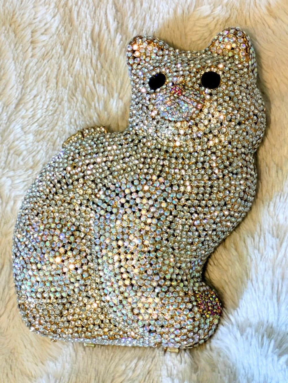 Cat Crystal Clutch Purse